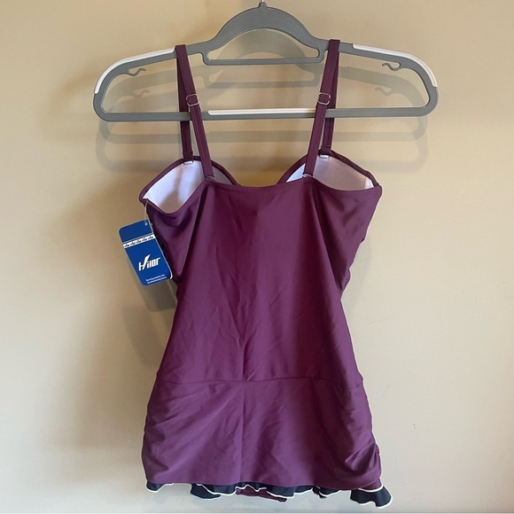 NWT Hilor Women One Piece Swimsuit Tummy Control Bathing Suits Ruffle Monokini - Picture 6 of 9